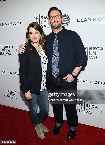 Actress/comedian Tina Fey and Damian Holbrook attend the Tribeca Talks Storytellers:Tina Fey With Damian Holbrook at the 2016 Tribeca Film Festival...