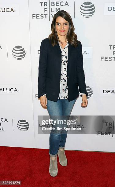 Actress/writer Tina Fey attends the Tribeca Talks Storytellers: Tina Fey with Damian Holbrookthe during the 2016 Tribeca Film Festival at John...
