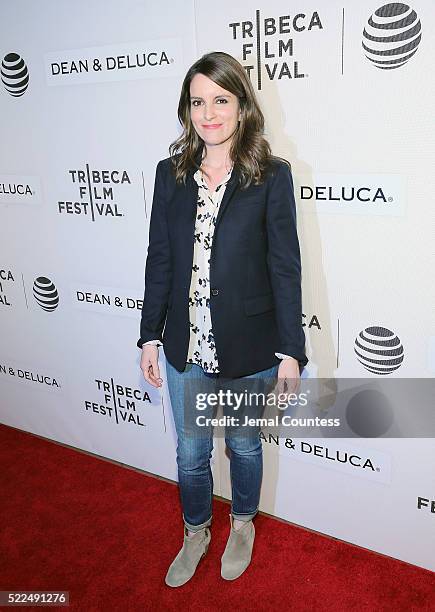 Actress/comedian Tina Fey attends the Tribeca Talks Storytellers:Tina Fey With Damian Holbrook at the 2016 Tribeca Film Festival at John Zuccotti...