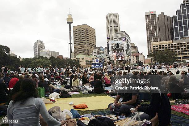 Crowd attend the Tropfest Short Film Festival 2005 at the Domaine February 27, 2005 in Sydney, Australia.