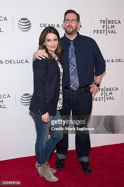 Actress Tina Fey and TV Guide Writer Damian Holbrook attend the Tribeca Talks Storytellers: Tina Fey With Damian Holbrook during the 2016 Tribeca...