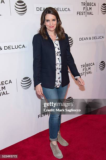 Actress Tina Fey attends the Tribeca Talks Storytellers: Tina Fey With Damian Holbrook during the 2016 Tribeca Film Festival at John Zuccotti Theater...