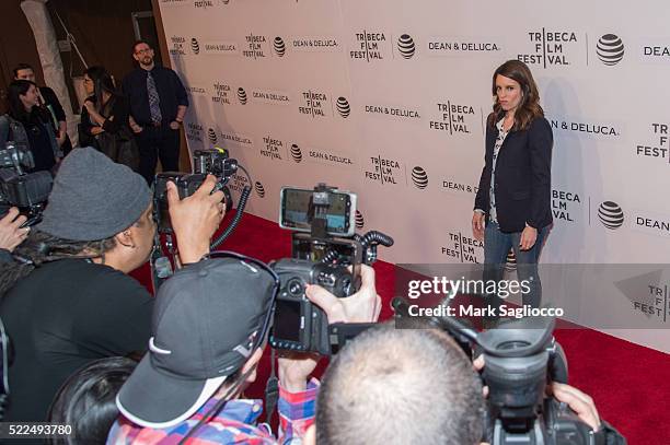 Actress Tina Fey attends the Tribeca Talks Storytellers: Tina Fey With Damian Holbrook during the 2016 Tribeca Film Festival at John Zuccotti Theater...