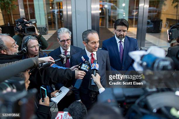 Joseph Cammarata, one of the attorneys for the plaintiffs in the defamation case against comedian Bill Cosby speaks to the media outside of 10 St....