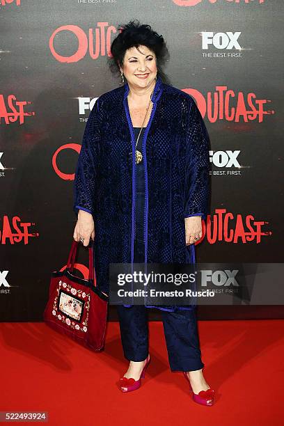Marisa Laurito attends the 'Outcast' premiere at Auditorium Della Conciliazione on April 19, 2016 in Rome, Italy.