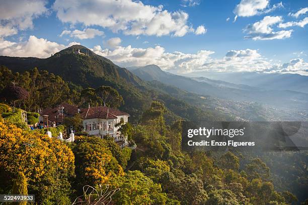 latin american cityscapes - monserrate bogota stock pictures, royalty-free photos & images