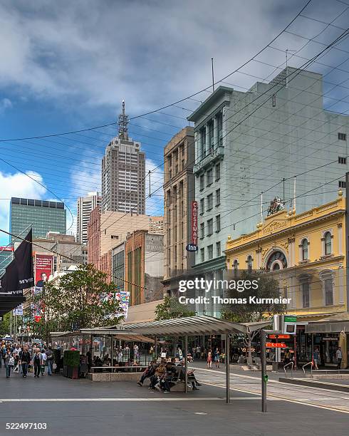 australias cities & landmarks - bourke street stock-fotos und bilder