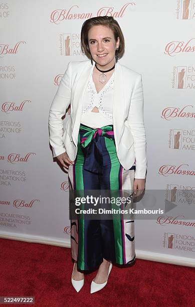 Actress Lena Dunham arrives at the 8th Annual Blossom Ball benefiting the Endometriosis Foundation of America hosted by EFA Founders Padma Lakshmi...