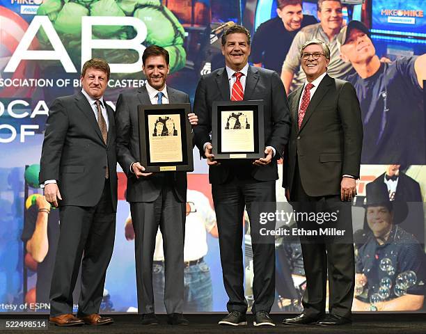 Media President and NAB Joint Board Chairman Dave Lougee, sports broadcasters Mike Greenberg and Mike Golic, hosts of ESPN Radio's "Mike & Mike"...