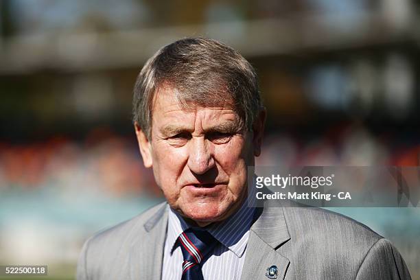 Cricket ACT Chairman Ian McNamee speaks to the media during a Cricket Australia via Getty Images media opportunity at Mauka Oval on April 20, 2016 in...