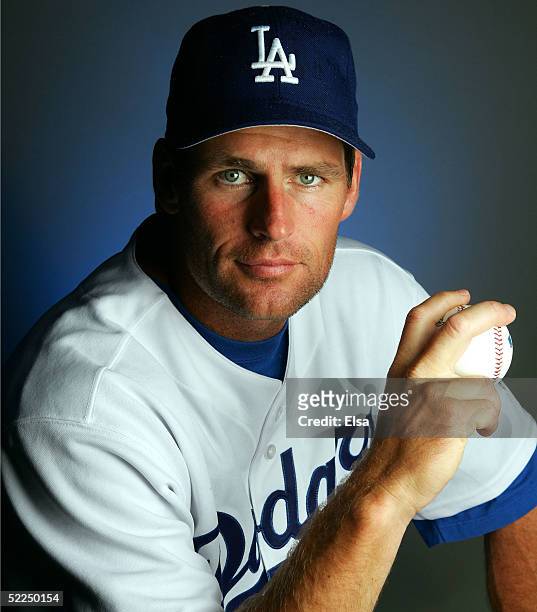 Scott Erickson of the Los Angeles Dodgers poses during the Los Angeles Dodgers Portrait Day on February 27, 2005 at Holman Stadium in Vero Beach,...