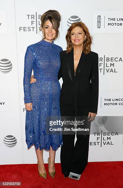 Actresses Rose Byrne and Susan Sarandon attend the 2016 Tribeca Film Festival- "The Meddler" premiere - at John Zuccotti Theater at BMCC Tribeca...