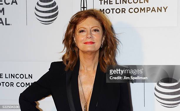 Actress Susan Sarandon attends the 2016 Tribeca Film Festival- "The Meddler" premiere - at John Zuccotti Theater at BMCC Tribeca Performing Arts...