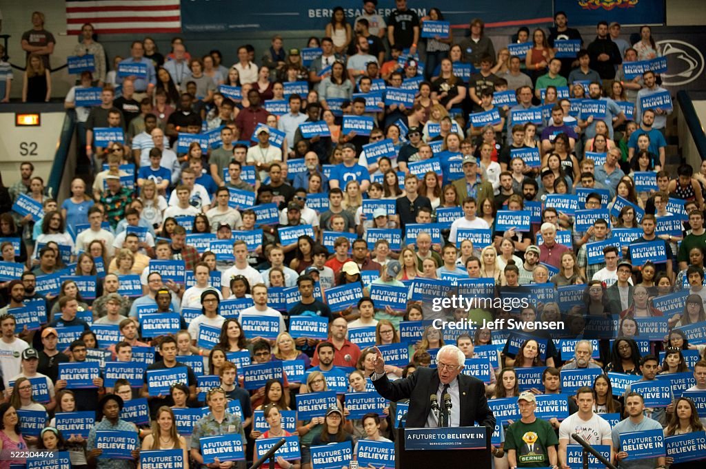 Bernie Sanders Holds Campaign Rally At Penn State
