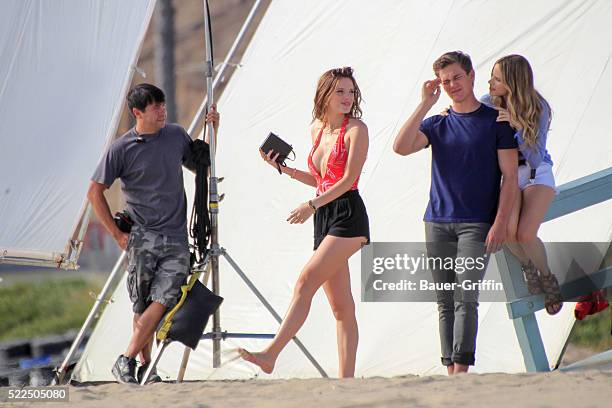 Bella Thorne is seen on April 19, 2016 in Los Angeles, California.