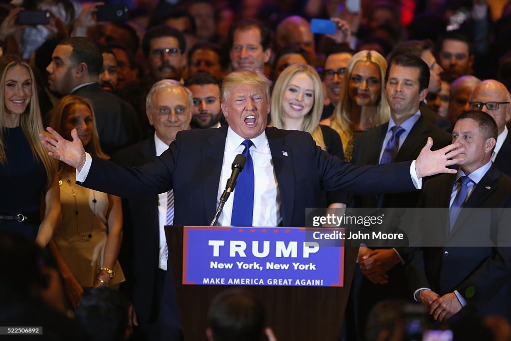 Donald Trump Holds NY Election Night Event At Trump Tower