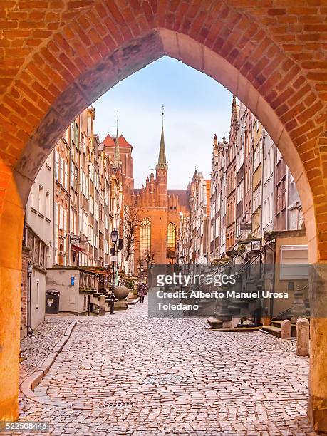 poland, gdansk, mariacka street - gdansk stock pictures, royalty-free photos & images