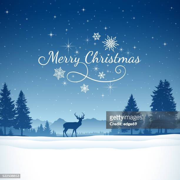 winter background - deer antler silhouette stock illustrations