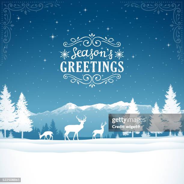 winter background - deer stock illustrations