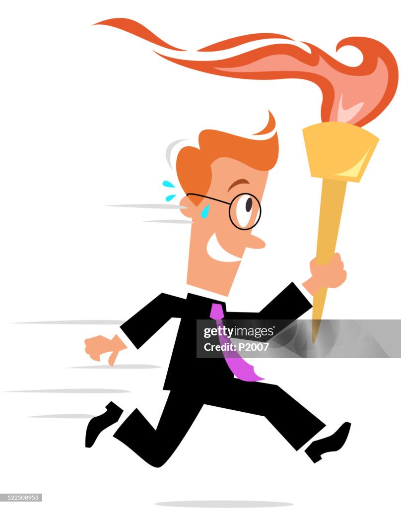 Business Concept - Carrying a Torch