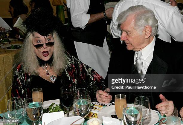 Actress Sylvia Miles talks with Richard Barclay as the attend the official New York celebration of the Academy Awards at Gabriel's February 27, 2005...