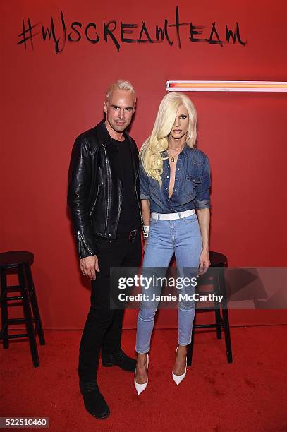 Designers David Blond and Phillipe Blond attends the Marc Jacob Eyewear launch of #MJscreamteam celebrating the Spring 2016 Collection on April 19,...