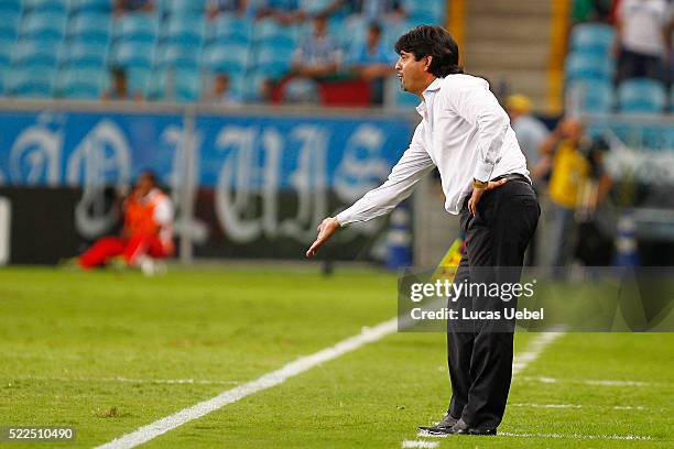 Jose Cardozo coach of Toluca during the match Gremio v Toluca as part of Copa Bridgestone Libertadores 2016, at Arena do Gremio on April 19, 2016 in...