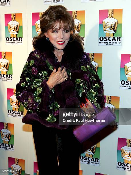 Actress Joan Collins attends the official New York celebration of the Academy Awards at Gabriel's February 27, 2005 in New York City.