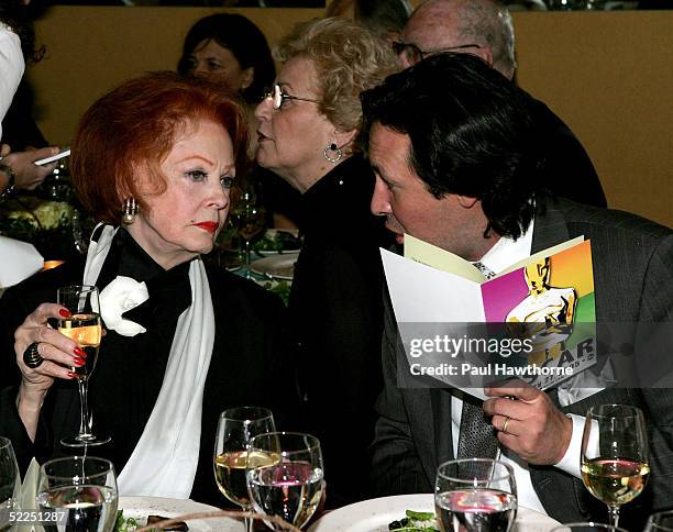 Actress Arlene Dahl talks with Percy Gibson during the official New York celebration of the Academy Awards at Gabriel's February 27, 2005 in New York...