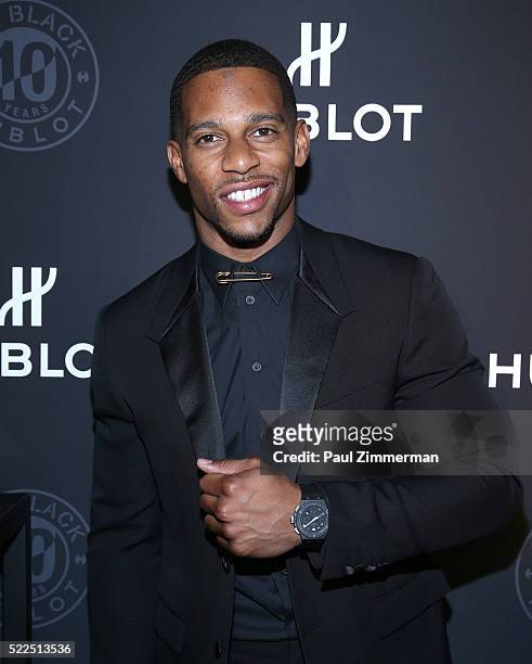 Victor Cruz attends the Hublot Celebrates 10 Year Anniversary Of All Black Collection at Solomon R. Guggenheim Museum on April 19, 2016 in New York...