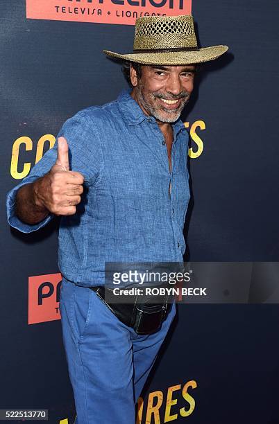 Actor Damian Alcanzar attends the premiere of Pantelion Films "Compadres," April 19, 2016 at the Arclight Cinema in Hollywood, California. / AFP /...