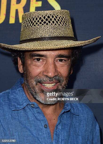 Actor Damian Alcanzar attends the premiere of Pantelion Films "Compadres," April 19, 2016 at the Arclight Cinema in Hollywood, California. / AFP /...