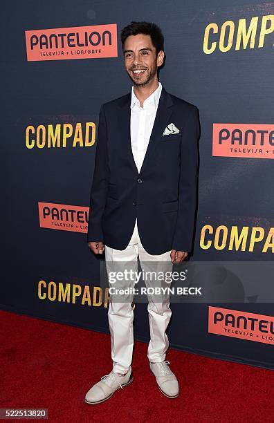 Actor Hector Jimenez attends the premiere of Pantelion Films "Compadres," April 19, 2016 at the Arclight Cinema in Hollywood, California. / AFP /...