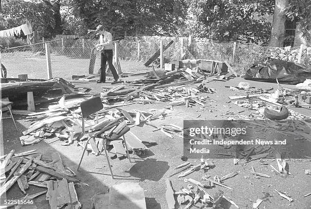 Killing of Lord Louis Mountbatten by IRA explosion at Mullaghmore,Co. Sligo. Part of the wreakage of Lord Mountbattens boat the Shadow V, circa...