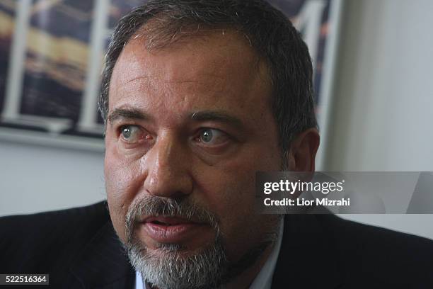Israel Beitenu right wing Leader Avigdor Liberman is seen during a meeting of his party on May 19, 2008 in Jerusalem, Israel.