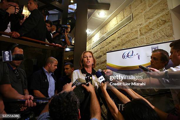 Israeli Foreign Minister Tzipi Livni speaks to reporters during a conference on May 29, 2008 in Jerusalem, Israel.