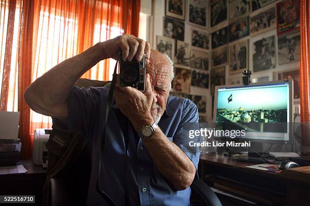 Israeli photographer David Rubinger in his house on June 05, 2008 in Jerusalem, Israel.