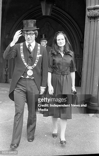 The Lord Mayor of Dublin Cllr. Jim Mitchell and his wife Patsy at the Funeral Service held in St. Patrick's Cathedral for the British Ambassador...