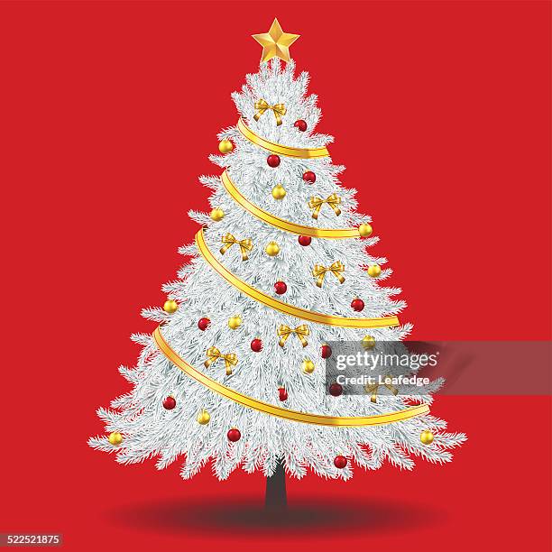 white christmas tree - christmas tree close up stock illustrations