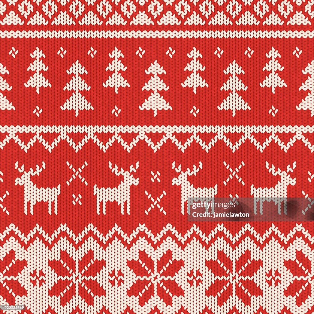 Seamless Knitted Christmas Pattern