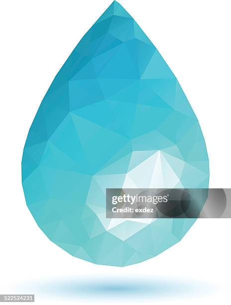 low poly water drop - drinking water purification stock illustrations