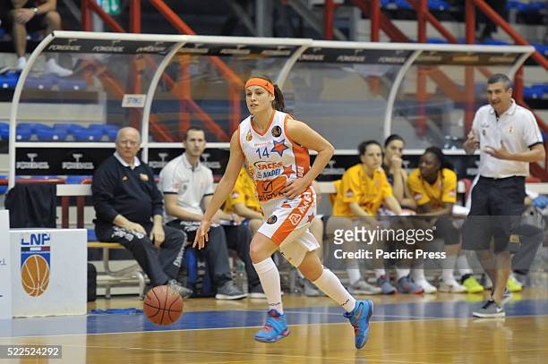 Naples's guard Sara Bocchetti in action during the match of round of Playoffs Series A women's basketball regular season's Saces Mapei Napoli versus...