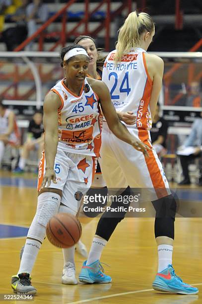 Naples's guard Noelle Quinn in action during the match of round of Playoffs Series A women's basketball regular season's Saces Mapei Napoli versus...