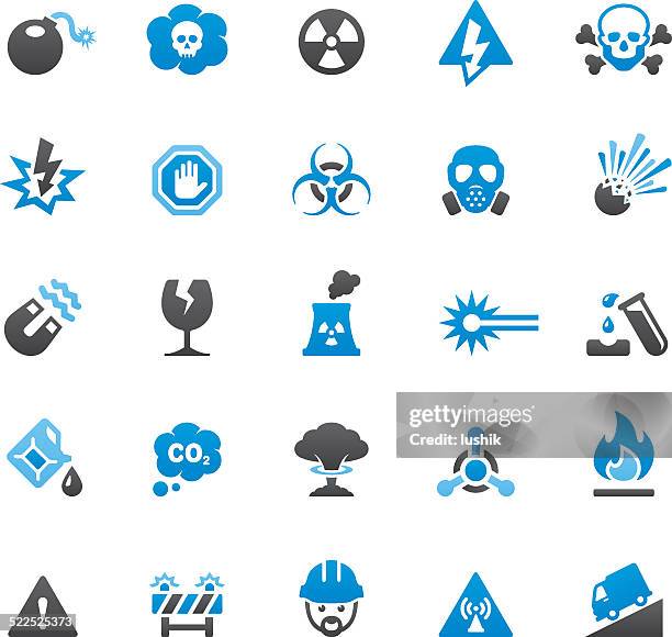 danger and warning sign - nuclear fallout stock illustrations