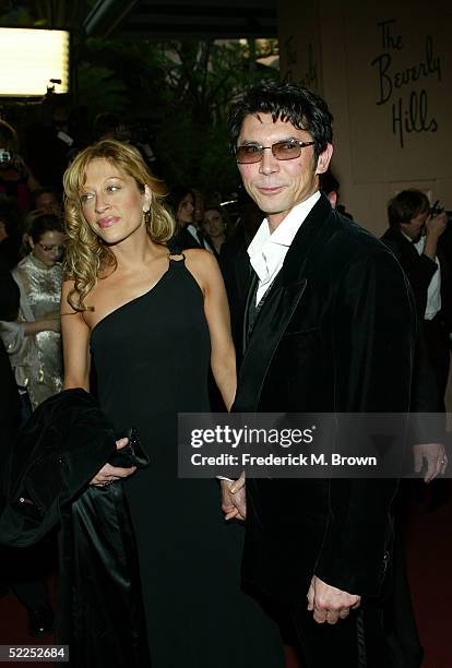 Actor Lou Diamond Phillips and guest attend the 15th Annual "Night of 100 Stars" Oscar Party at the Beverly Hills Hotel on February 27, 2005 in...