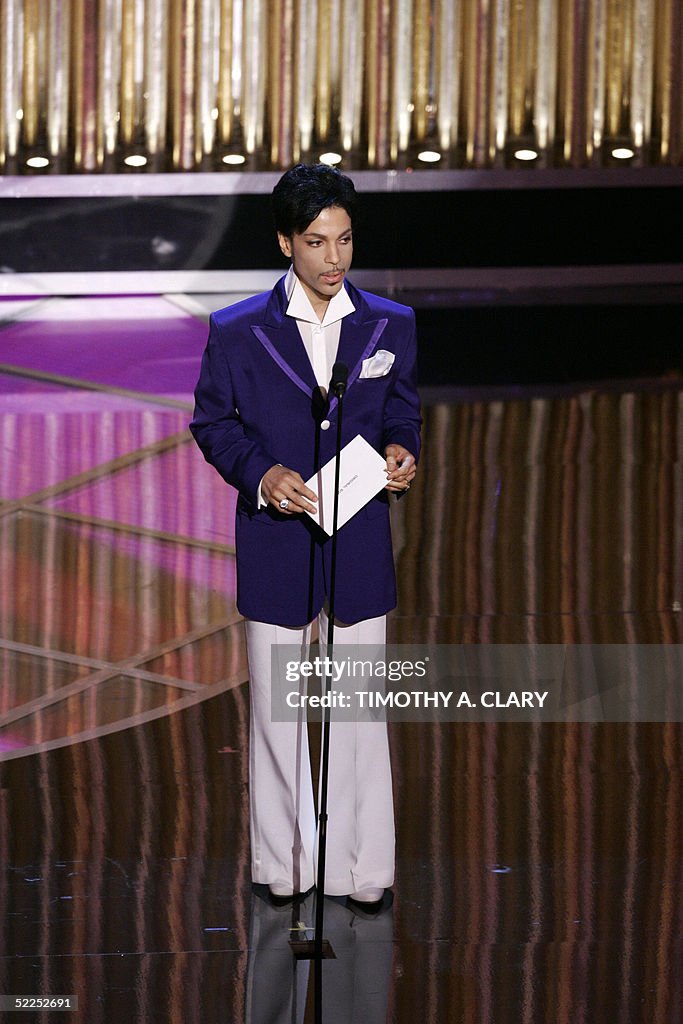US musician Prince announces the Oscar f
