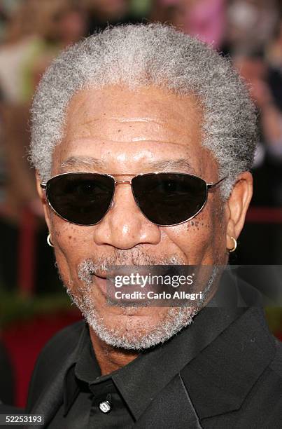 Actor Morgan Freeman arrives at the 77th Annual Academy Awards at the Kodak Theater on February 27, 2005 in Hollywood, California.
