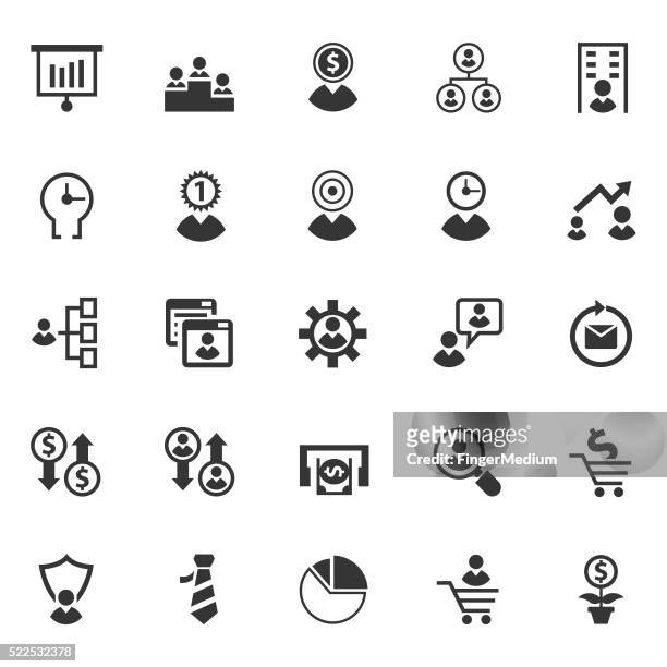 business and finance icon set - referral stock illustrations