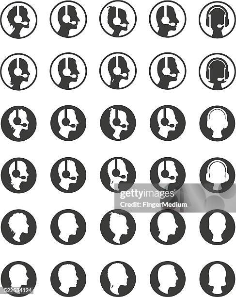 customer care service - call centre agent stock illustrations