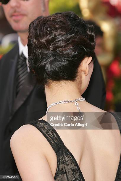 Actress Ziyi Zhang arrives the 77th Annual Academy Awards at the Kodak Theater on February 27, 2005 in Hollywood, California.